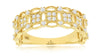 WIDE .38CT DIAMOND 14KT YELLOW GOLD 3D OPEN FILIGREE FLOWER 3/4TH ETERNITY RING
