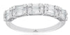ESTATE .45CT DIAMOND 14KT WHITE GOLD ROUND & BAGUETTE CLUSTER ANNIVERSARY RING