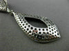 LARGE 6.70CT WHITE & BLACK DIAMOND 14KT WHITE GOLD 3D DROP LEAF HANGING EARRINGS