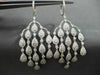 ANTIQUE LARGE 3.32CT DIAMOND 18K WHITE GOLD RAINDROP CHANDELIER HANGING EARRINGS