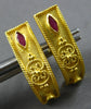 ESTATE .14CT AAA SAPPHIRE & AAA RUBY 18KT YELLOW GOLD HANDCRAFTED EARRINGS 28194