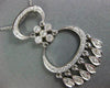 ESTATE LARGE .40CT DIAMOND 18K WHITE GOLD FILIGREE CHANDELIER OVAL PENDANT 14920