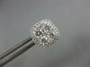 ESTATE LARGE 1.83CT DIAMOND 18KT WHITE GOLD 3D CLUSTER SQUARE HALO STUD EARRINGS
