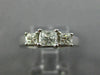 ESTATE .86CT DIAMOND 14KT WHITE GOLD 3 STONE PRINCESS LOVE ENGAGEMENT RING 25786