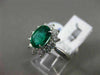 ANTIQUE LARGE 2.14CT DIAMOND & AAA COLOMBIAN EMERALD PLATINUM CLUSTER OVAL RING