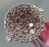 ESTATE WIDE 1.5CT WHITE & PINK DIAMOND 18K ROSE GOLD 3D ROUND SEMI ETERNITY RING