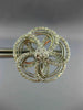 ESTATE LARGE 2.0CT DIAMOND 14KT WHITE GOLD ROUND FLOWER CLIP ON EARRINGS #21749