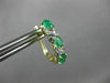 ESTATE 1.07CT DIAMOND & AAA COLOMBIAN EMERALD 14K YELLOW GOLD 3D X LOVE EARRINGS