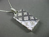 ANTIQUE LARGE .30CT DIAMOND 14KT WHITE GOLD 3D FLORAL PURSE BAG PENDANT #19086