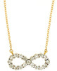 ESTATE .15CT DIAMOND 14KT YELLOW GOLD 3D CLASSIC ROUND INFINITY LOVE NECKLACE