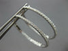 ESTATE LARGE 1.02CT DIAMOND 14K WHITE GOLD INSIDE OUT OVAL HOOP HANGING EARRINGS