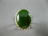 ANTIQUE LARGE AAA JADE 14KT YELLOW & ROSE GOLD 3D OVAL FILIGREE LOVE RING #26411