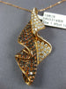 ESTATE LARGE 1.95CT WHITE & ORANGE DIAMOND 18KT ROSE GOLD 3D LEAF FUN PENDANT
