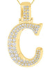 ESTATE LARGE .79CT DIAMOND 14KT YELLOW GOLD 3D C INITIAL FUN FLOATING PENDANT