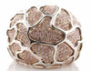 ESTATE 1.45CT DIAMOND 18KT ROSE & WHITE GOLD MULTI ROW MULTI SHAPE PAVE FUN RING