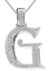 ESTATE LARGE 1.62CT DIAMOND 14KT WHITE GOLD 3D G INITIAL FUN FLOATING PENDANT