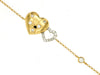 ESTATE .21CT DIAMOND 14KT YELLOW GOLD DOUBLE HEART ETOILE BY THE YARD BRACELET