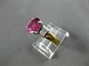 ESTATE 1.40CT DIAMOND & RUBALITE 18K 2 TONE GOLD FILIGREE ENGAGEMENT RING #27254