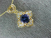 ESTATE 1.50CT DIAMOND & AAA TANZANITE 14KT YELLOW GOLD HEART FLOWER PENDANT #398