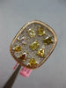 EXTRA LARGE 3.24CT WHITE CANARY & PINK DIAMOND 18K WHITE & ROSE GOLD 3D FUN RING