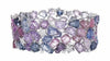 EXTRA LARGE 68.17CT DIAMOND & AAA MULTI COLOR SAPPHIRE 18KT WHITE GOLD BRACELET