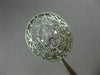 ESTATE LARGE .26CT DIAMOND 14K WHITE GOLD 3D ROPE OPEN FILIGREE OVAL FLOWER RING
