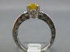 1.55CT DIAMOND & AAA YELLOW SAPPHIRE 14K WHITE GOLD OVAL & ROUND ENGAGEMENT RING