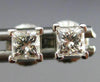 ESTATE .40CT DIAMOND 14KT WHITE GOLD 3D CLASSIC SOLITAIRE STUD EARRINGS #17279