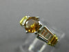 LARGE .83CT WHITE & ORANGE DIAMOND PLATINUM 18KT YELLOW GOLD 3D ENGAGEMENT RING