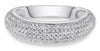 WIDE .45CT DIAMOND 14KT WHITE GOLD MULTI ROW DOME SHAPE WEDDING ANNIVERSARY RING