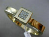ESTATE WIDE .30CT DIAMOND 14KT YELLOW GOLD 3D SQUARE PAVE BANGLE BRACELET
