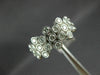 ESTATE WIDE .76CT DIAMOND 14K WHITE GOLD MULTI ROW FLOWER BEZEL ANNIVERSARY RING