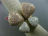 ESTATE EXTRA LARGE 4.14CT DIAMOND 18KT WHITE & ROSE GOLD BUTTERFLY FLOWER RING
