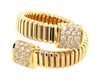 ESTATE .39CT DIAMOND 18KT 2 TONE GOLD 3D ROUND SQUARE CRISS CROSS COBRA FUN RING
