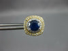 2.70CT DIAMOND & AAA SAPPHIRE 14KT 2 TONE GOLD ROUND HALO STUD EARRINGS #27163