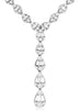 2.80CT DIAMOND 14KT WHITE GOLD 3D ROUND & BAGUETTE JOURNEY LARIAT LOVE NECKLACE