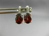 ESTATE 2.01CT DIAMOND & AAA GARNET 14KT WHITE GOLD 3D OVAL HALO STUD EARRINGS