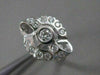 ANTIQUE .40CTW DIAMOND 14K WHITE GOLD FILIGREE BOW CIRCLE COCKTAIL RING #21038