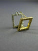ESTATE .84CT WHITE & FANCY YELLOW DIAMOND 18K 2 TONE GOLD 3D SQUARE FUN EARRINGS