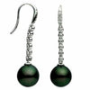 ESTATE .36CT DIAMOND & AAA TAHITIAN PEARL 18KT WHITE GOLD JOURNEY DROP EARRINGS