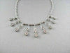 ANTIQUE 2.0CT DIAMOND 18KT WHITE GOLD DROP MULTI FLOWER ETOILE NECKLACE 17" LONG