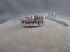 ESTATE PINK SAPPHIRE 14KT WHITE GOLD OPEN HEART PENDANT + CHAIN