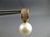 .43CT DIAMOND & AAA PINK SOUTH SEA PEARL 18KT ROSE GOLD HUGGIE HANGING EARRINGS