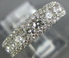 ESTATE WIDE 1.03CT DIAMOND 18KT WHITE GOLD 3 ROW SEMI ETERNITY ANNIVERSARY RING