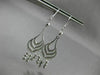 ANTIQUE LONG SEASHELL 14KT WHITE GOLD DIAMOND CUT CHANDELIER EARRINGS #19425