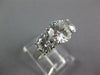 LARGE 4.0CT AAA CUBIC ZIRCONIA 14KT WHITE GOLD 3D 3 STONE ENGAGEMENT RING #27065
