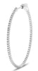 ESTATE .50CT DIAMOND 14KT WHITE GOLD 3D CLASSIC INSIDE OUT HOOP HANGING EARRINGS