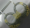 ESTATE EXTRA LARGE 3.68CT WHITE YELLOW & BLACK DIAMOND 18KT YELLOW GOLD EARRINGS