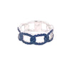 ESTATE .83CT AAA SAPPHIRE 18KT WHITE GOLD 3D CLASSIC OVAL LOVE KNOT FUN RING