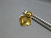 2.25CT DIAMOND & AAA CITRINE 14KT YELLOW GOLD CUSHION & ROUND HANGING EARRINGS